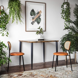 Oak Cafe Style Dining Table With Attached Swing Out Seats Etsy