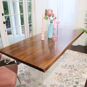 Exotic Hardwood Live Edge Dining Table & Bench Combo imagem 8