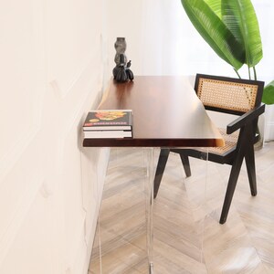 Executive Desk Modern Desk with Clear Acrylic Legs image 4