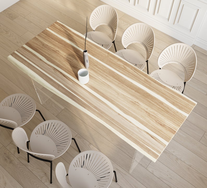 Rustic modern dining table blending elegance with functionality