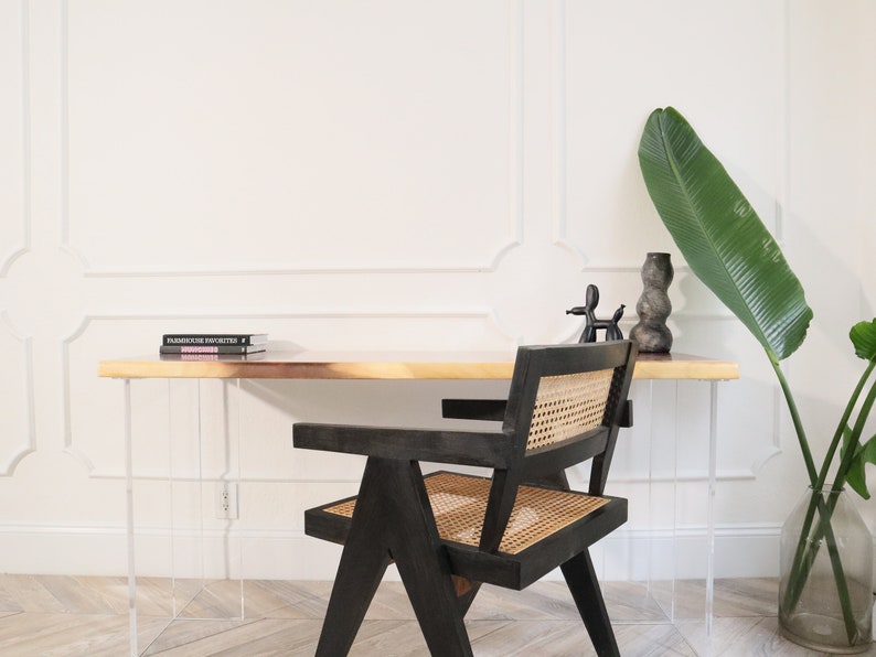 Executive Desk Modern Desk with Clear Acrylic Legs image 8