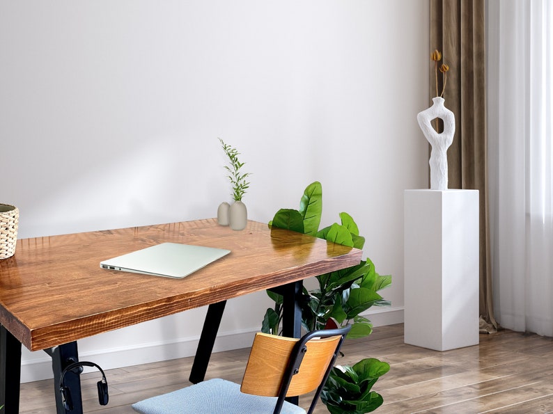 Mid Modern Solid Wood Desk Home Office Desk image 1
