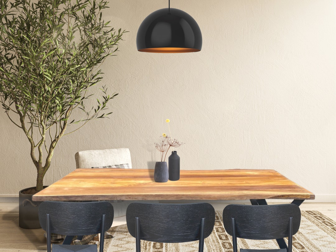 Liveedge Solid Wood Dining Table Etsy