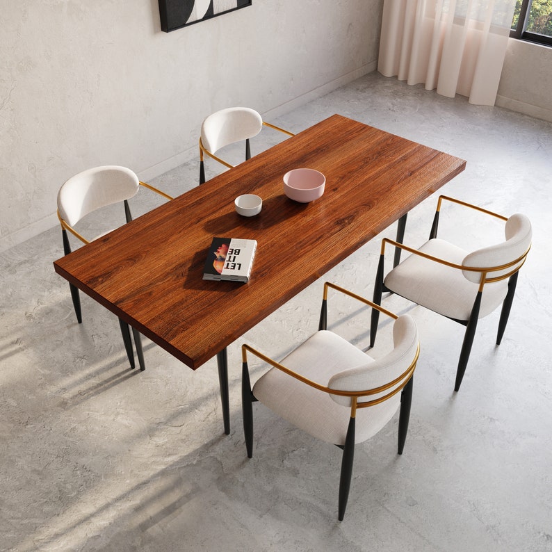 Mesa de comedor de madera moderna imagen 6