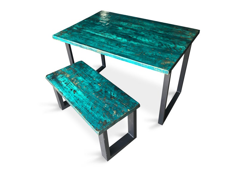 Wood Dining Table & Bench Etsy