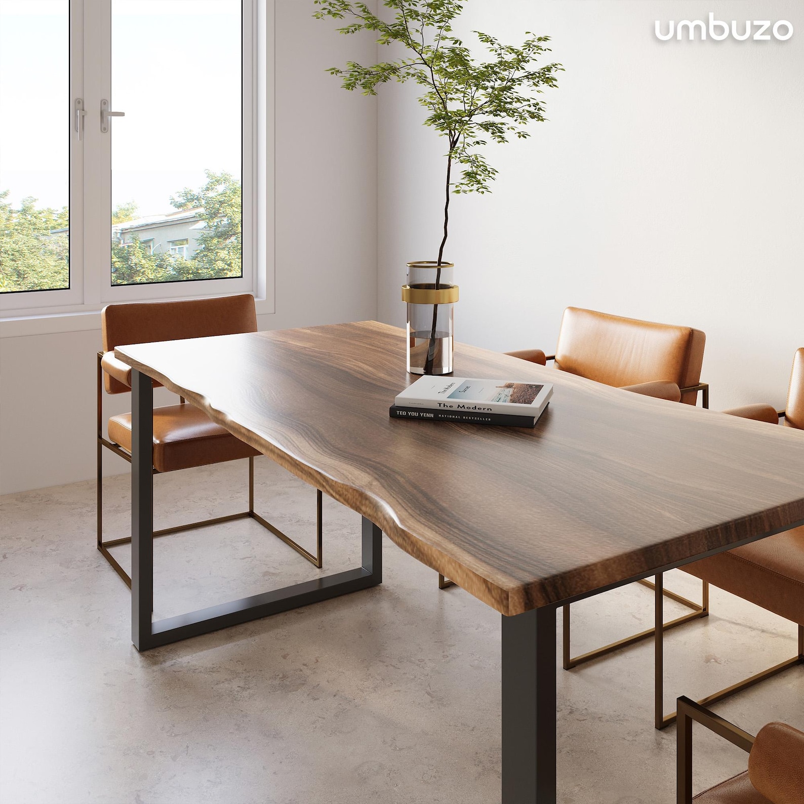 Handmade Live-Edge Acacia Dining Table: Seats 8, Modern Style - 72" x 33", Mid Modern