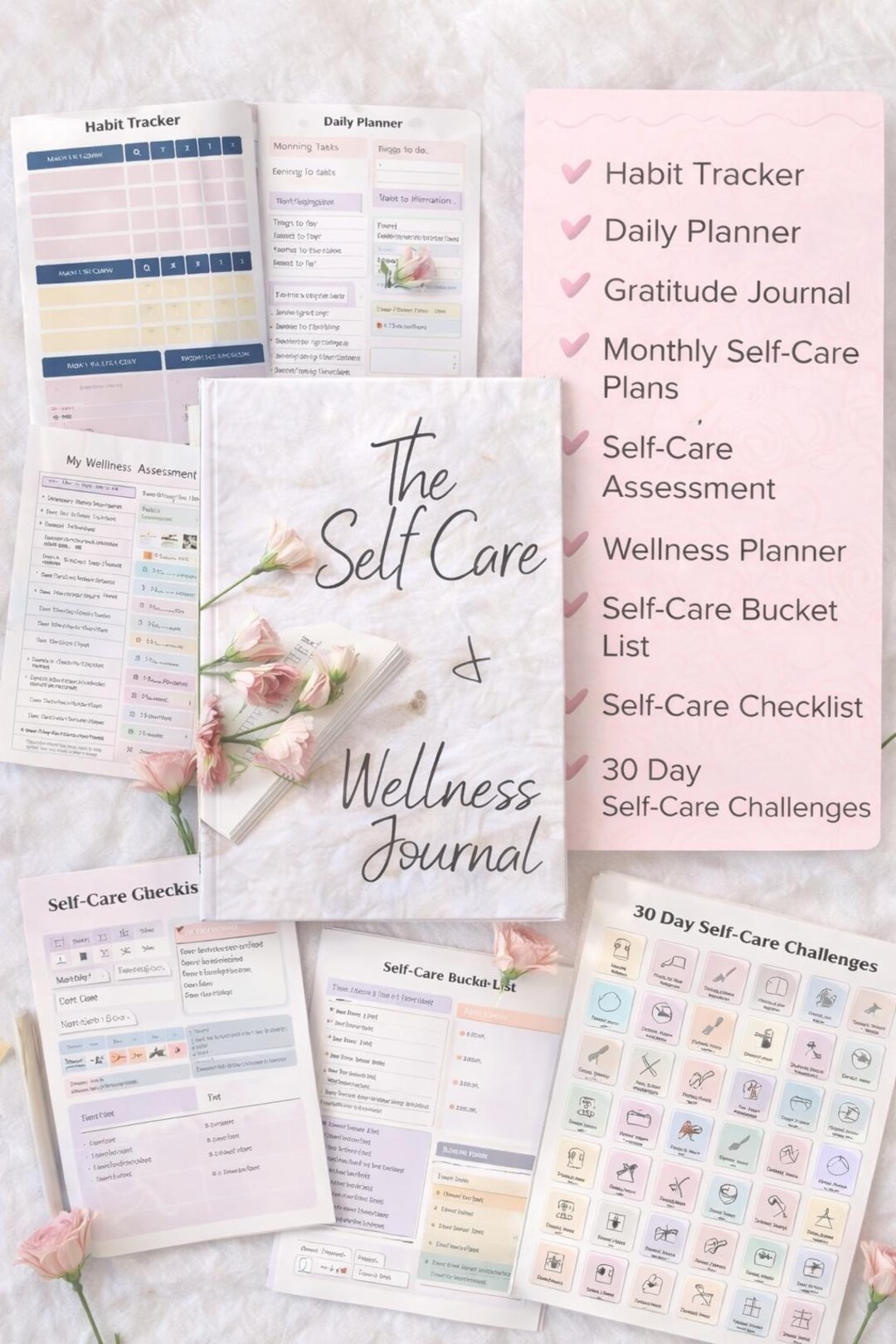 Self Care & Wellness Journal Printable | Mental Health Planner ...
