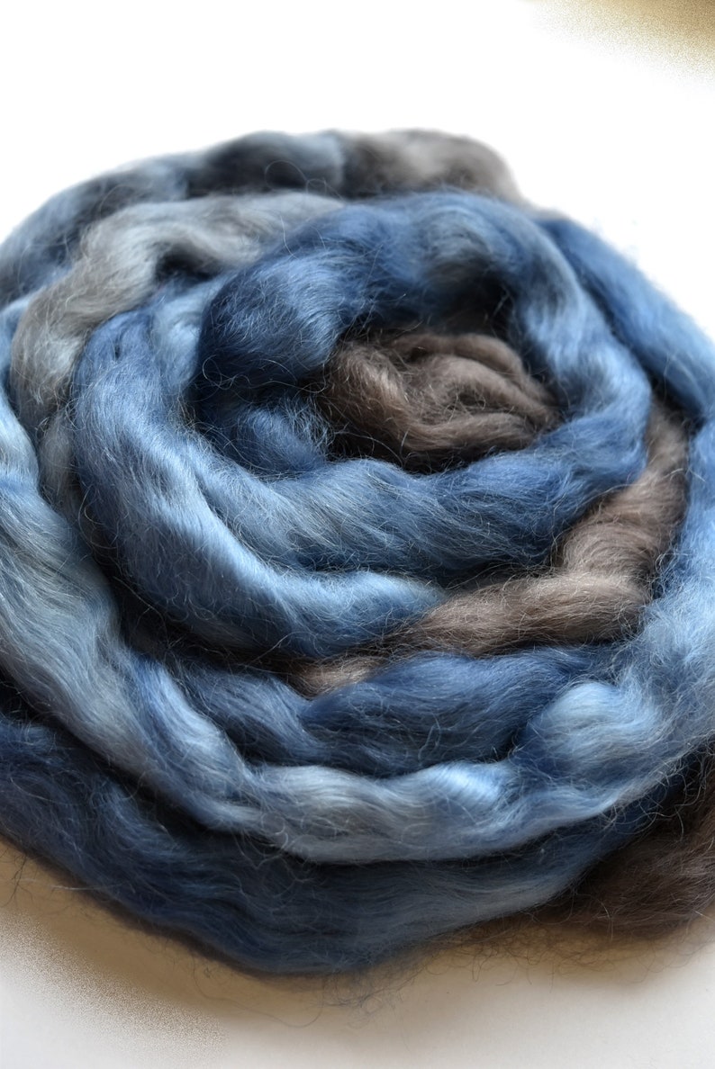 CHARCOAL MERINO NEARLY BLACK Dyed wool tops roving needle felting wool 50g