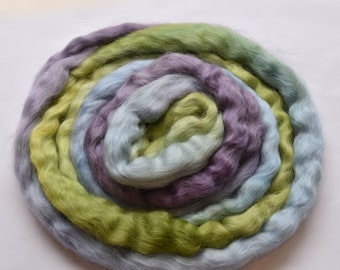 Australian Wool Tops Roving English Leicester Combed Tops Tasmanian Grown Spinning Felting Needle Felting Purple Green Blue 100g 12246