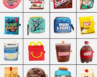 Estuche de silicona para Airpods Snack, para Airpod 1, 2, 3, 4 Pro 2, estuche para Airpod Pro 3, regalos para amantes de la comida