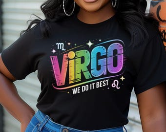 Virgo T-Shirt, Zodiac Astrology Tee, Horoscope Gift For Her, Celestial Graphic Tee, September Birthday Shirt