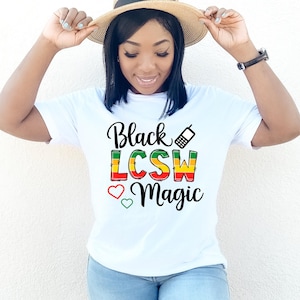 Black LCSW Magic Shirt, Black Girl Tshirt, Social Worker Gift, Black ...
