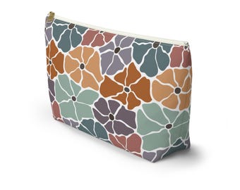 Etui na akcesoria w stylu boho floral, kosmetyczka z motywem kwiatowym, torebka z motywem mahjonga, damska saszetka na akcesoria, akcesoria do mahjonga, prezenty do mahjonga