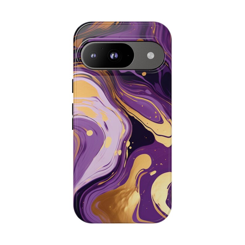 Matte Purple Phone Case With Silver Heart Elegant Minimalistic 60