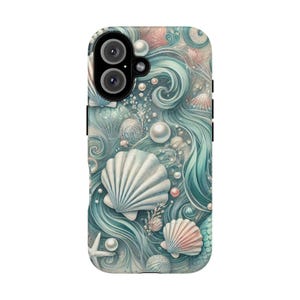 Mermaid Phone Case | Ocean-Themed iPhone Cover | Seashell & Mermaid Tail Phone Accessory | Beach Lover Gift | Under the Sea Aesthetic
