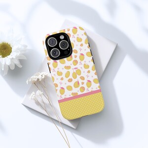 Lemon Phone Case, Kawaii Fruit Phone Case, Pink and Yellow Fruit Phone Case, Cute Summer Phone Case, iPhone 16, Galaxy S25, Pixel 9