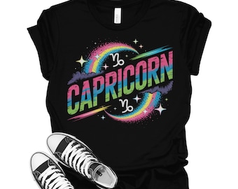 Capricorn T-shirt, Zodiac Sign Shirt, Astrology Tee, Horoscope Gift for Her, Star Sign Shirt, Celestial Graphic Tee, Adult Birthday Shirt