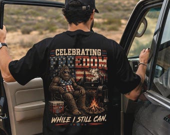Funny Big Foot 4th of July Shirt, Patriotic BBQ Dad Shirt, Patriotic Big Foot Fourth of July Shirt, 4th of July Grandpa Grill Gift