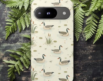 Custodia per telefono a forma di anatra, custodia per iPhone Cottagecore Nature, cover per Samsung Pixel in stile vintage, regalo per gli amanti del lago