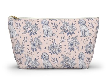Neceser con diseño de caniche, neceser para amantes de los perros, bolsa de viaje para mamás perrunas