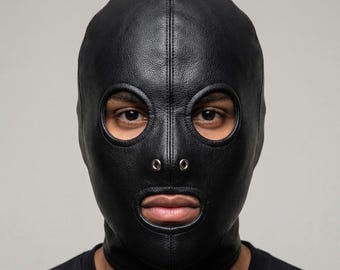 Leather Full Face Cosplay Mask | Unisex Halloween Mask | Gothic Party Costume Accessory