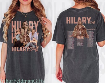 Hilary Duff  T-Shirt, The Lucky Me Tour Tee, Pop Idol Concert Merch Fan, Aesthetic Homage Graphic Tee, 2000s Nostalgic Music Lover Gift
