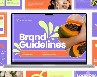 Kit de marca de bienestar / Plantilla de Canva / Tablero de marca llamativo (Descarga digital)