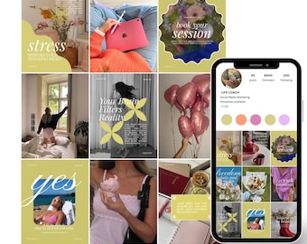 Plantillas de Instagram para coaches de vida / Paquete de redes sociales inspirado en la psicología (descarga digital) Plantillas de Canva