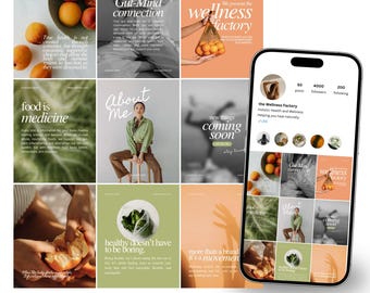 Plantillas de Instagram para el bienestar: Plantillas para redes sociales sobre salud integral (descarga en PDF) Plantillas de Canva