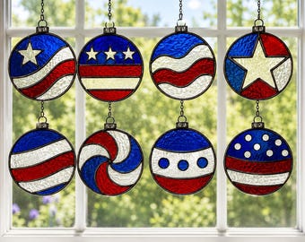 USA 250-jähriges Jubiläum Stained Glass Suncatcher Patterns Bundle (Digitales PDF Pattern)