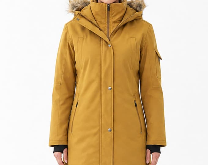 Featured listing image: Womens Winter Coat, Premium Soft Shell with faux fur hood, Breathable wind and water resistant, Flexible warm parka, Gift for her
