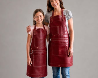 Personalized apron leather kitchen apron custom name cooking apron chest pockets contrast stitching company logo gifts promotional items