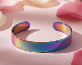 Bracelet wedding gifts rainbow adjustable cuff personalized jewelry engraved bracelet name bracelet custom bracelet valentine gift for her