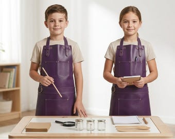 Personalized kids leather apron high quality material kids cooking apron handcrafted kids apron  company logo gifts promotional items