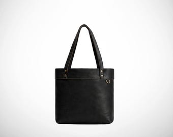 Womens Shoulder Purse, Leather Tote Bag, Structured Gifts for Mom, Handmade Office Handbag With Long Handles, bridal shower gift