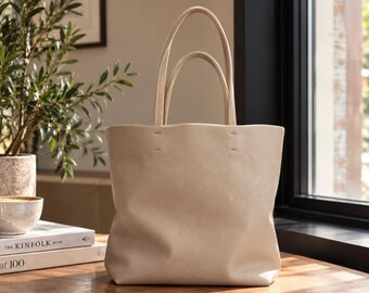 Chunky Tote Bag, Large Slouchy Shoulder Purse, Handmade Work Carryall, Custom Birthday Gift for Her, Personalized Leather Tote Bag