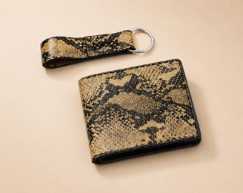Customized leather men's wallet handmade engraved snakeskin crocodile 6 bifold slim card exotic luxury wallet Personalized gifts