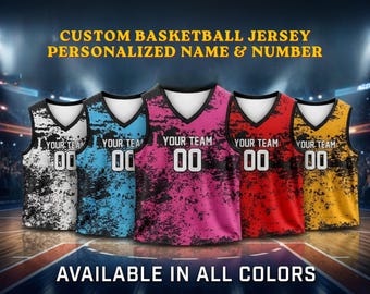 Custom team Name & Number basketball jersey personalized uniform for players game day outfit T shirt for party streetwear gamer lovers gifts