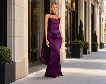 Luxury prom dress wedding dress adjustable lace up corset flowing floor length prom dress gifts for her reception dress
