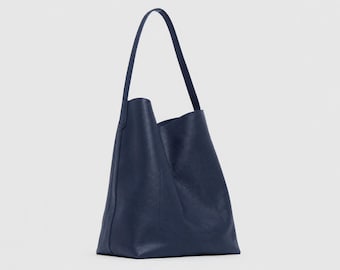 Slouchy Leather Bag, Large Women's Shoulder Purse, Handmade Work Carryall, Personalized Tote Bag, Custom Gift for Her