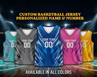 Personalized team basketball jersey custom team Name & Numbers uniform bundle sports for game lovers T shirt personalized gifts for him