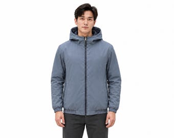 Reversible Puffer Jacket, Unisex Lightweight Hooded Streetwear