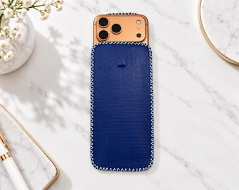 Handmade Phone Pouch for iPhone with Custom Engraving