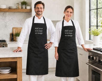 Personalized denim apron with engrave promotional items custom kitchen apron gardening apron for men and women apron company logo gifts