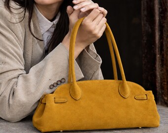 Handcrafted satchel handbag, women’s shoulder bag, custom name top handle purse, structured everyday tote, gift for her