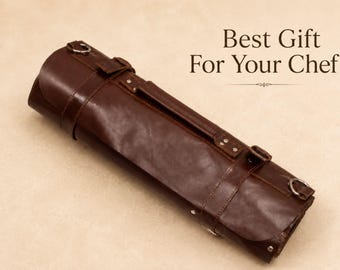 leather knife roll Real leather personalized chef knife case holder culinary travel organizer knife customized organizer gift for Chef