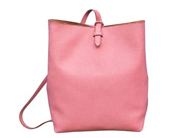 Personalized leather tote bag, zip top shoulder handbag, custom name backpack, gift for daughter, gift for her