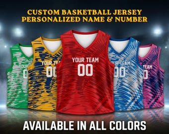 Team Name & Number basketball jersey custom sports uniform for fan lovers players game day outfit unisex game day wear personalized gifts