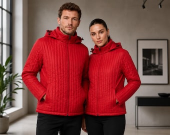Lightweight Hooded Puffer Jacket, Minimalist Style with Full Zip