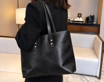 Classic tote bag, genuine leather work tote, personalized gifts, top quality shoulder bag, gift for her, Christmas gifts